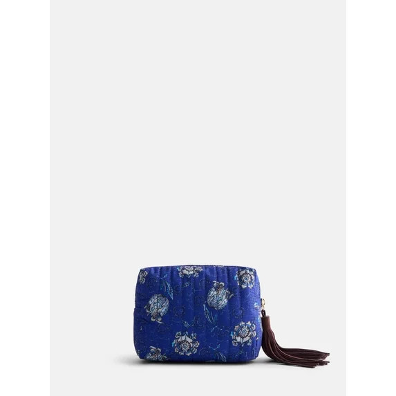 Scenario Women's Zip Pouch with Fringe Tassel, Navy Print | Walmart (US)
