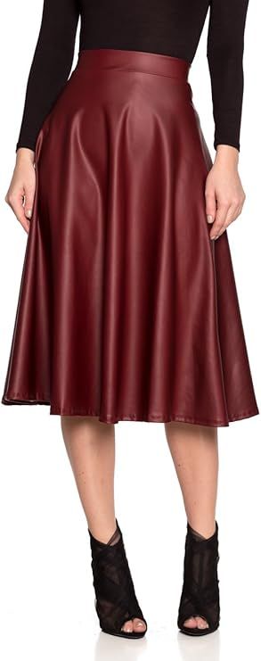 Women's J2 Love Faux Leather Flare Skirt | Amazon (US)