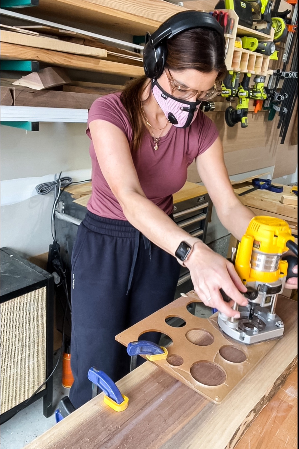 Circle inlay products. 
Templates for circles and bow ties, plus the bits and double sided tape to hold down template. 

#woodworking 


#LTKhome