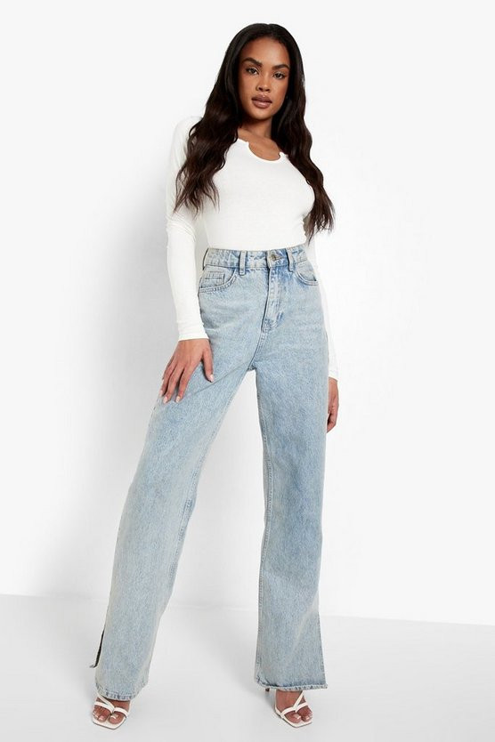 Basic Long Sleeve Notch Neck Bodysuit | Boohoo.com (US & CA)