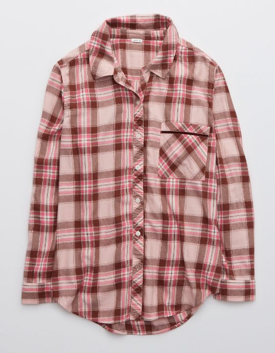Aerie Flannel Boyfriend Pajama Top | American Eagle Outfitters (US & CA)