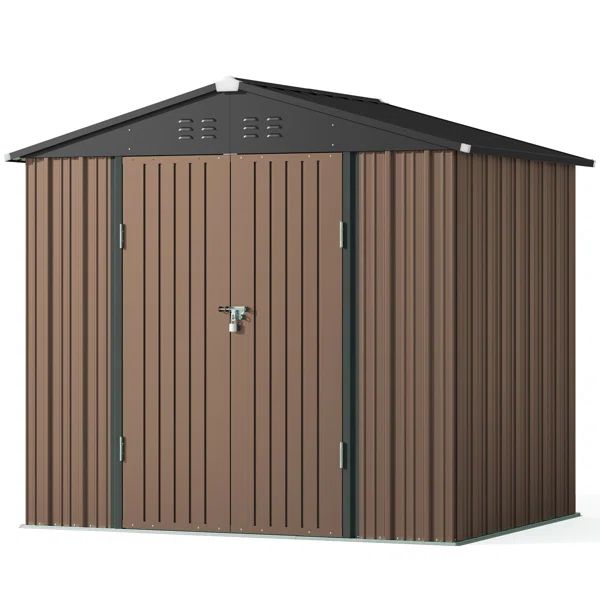 8 ft. W x 6 ft. D Outdoor Storage Shed With Metal Base Frame | Wayfair North America