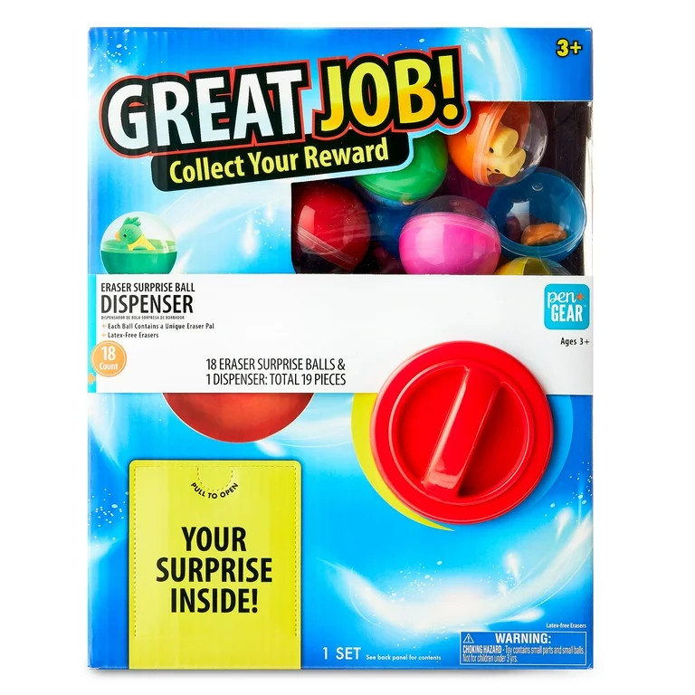 Pen+Gear Eraser Pals Surprise Ball Dispenser with 18 Eraser Surprise Balls | Walmart (US)