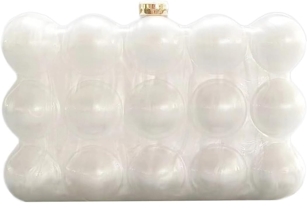 Acrylic Bubble Bag Luxury Marble Clutch Evening Purses for Women Glitter Handbag for Wedding Cock... | Amazon (US)