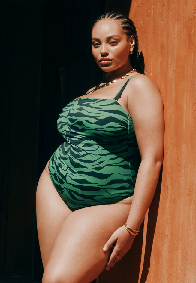 Green Zebra Stripe Suit | Eloquii