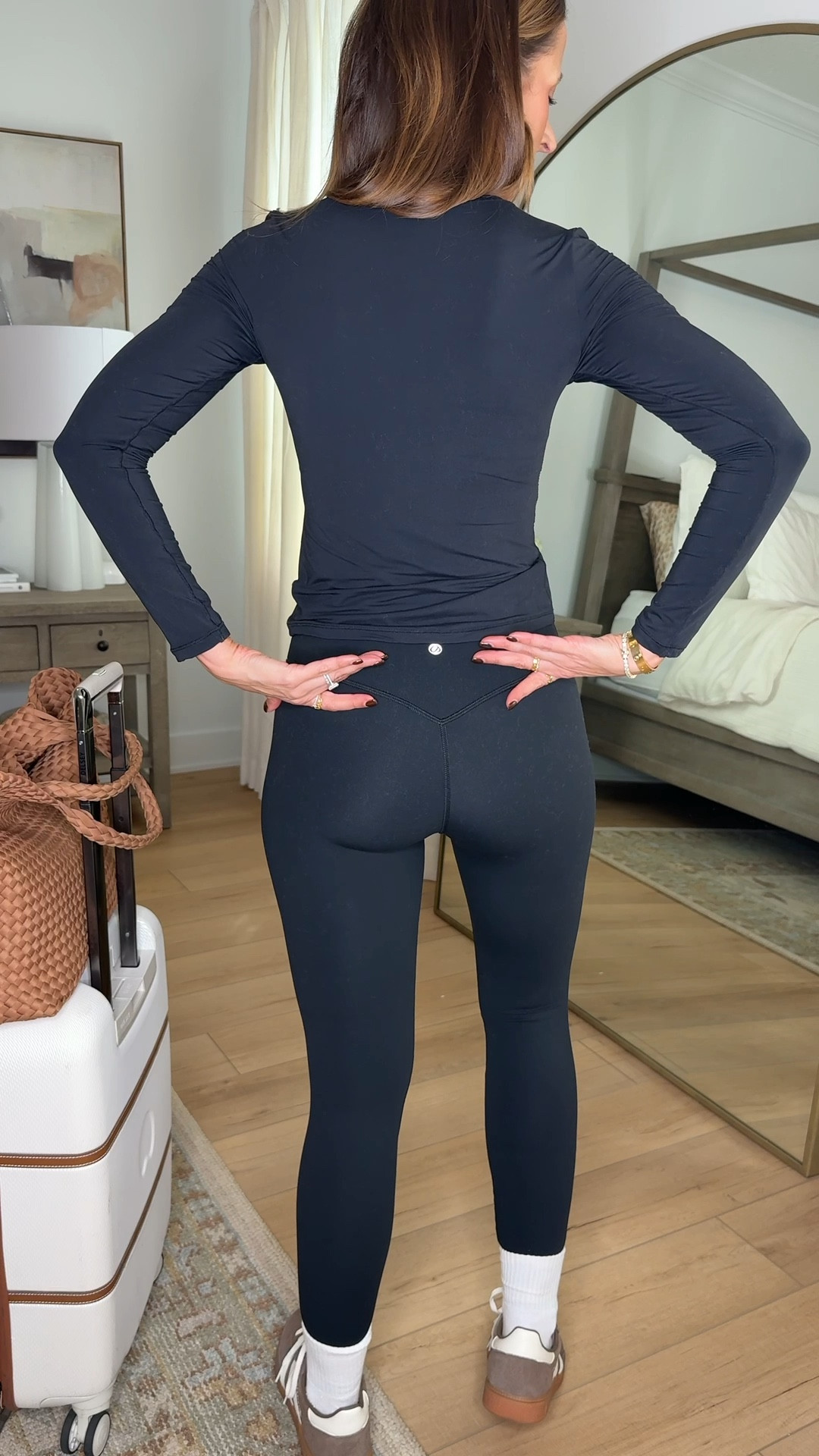 Amazon Butterlift leggings that lift the tush! XXS - I have the 25” and 23” inseams. Seamless top in XS. Adidas spezial runs a smidge big but I didn’t size down because you can tighten laces. Aerie poncho in XS. Travel outfit. Workout leggings. Casual outfit.

#LTKTravel #LTKActive #LTKShoeCrush