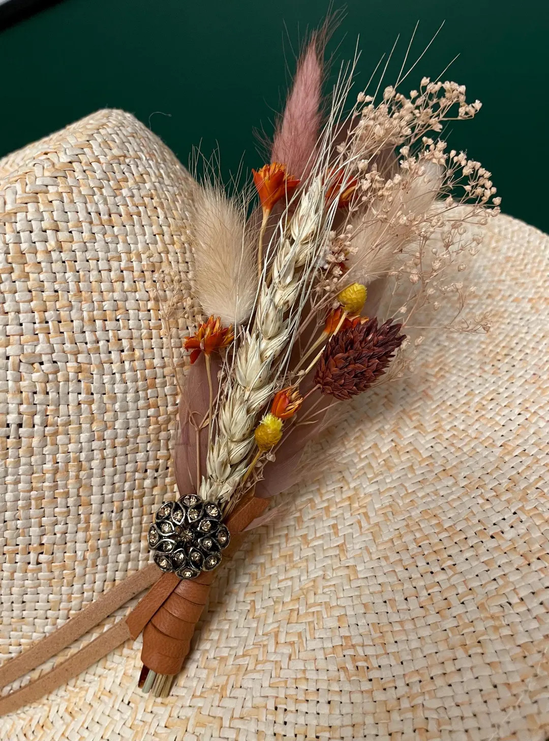 Clip-on feather/floral hat accessory -  Rusty Wheat | Etsy (US)