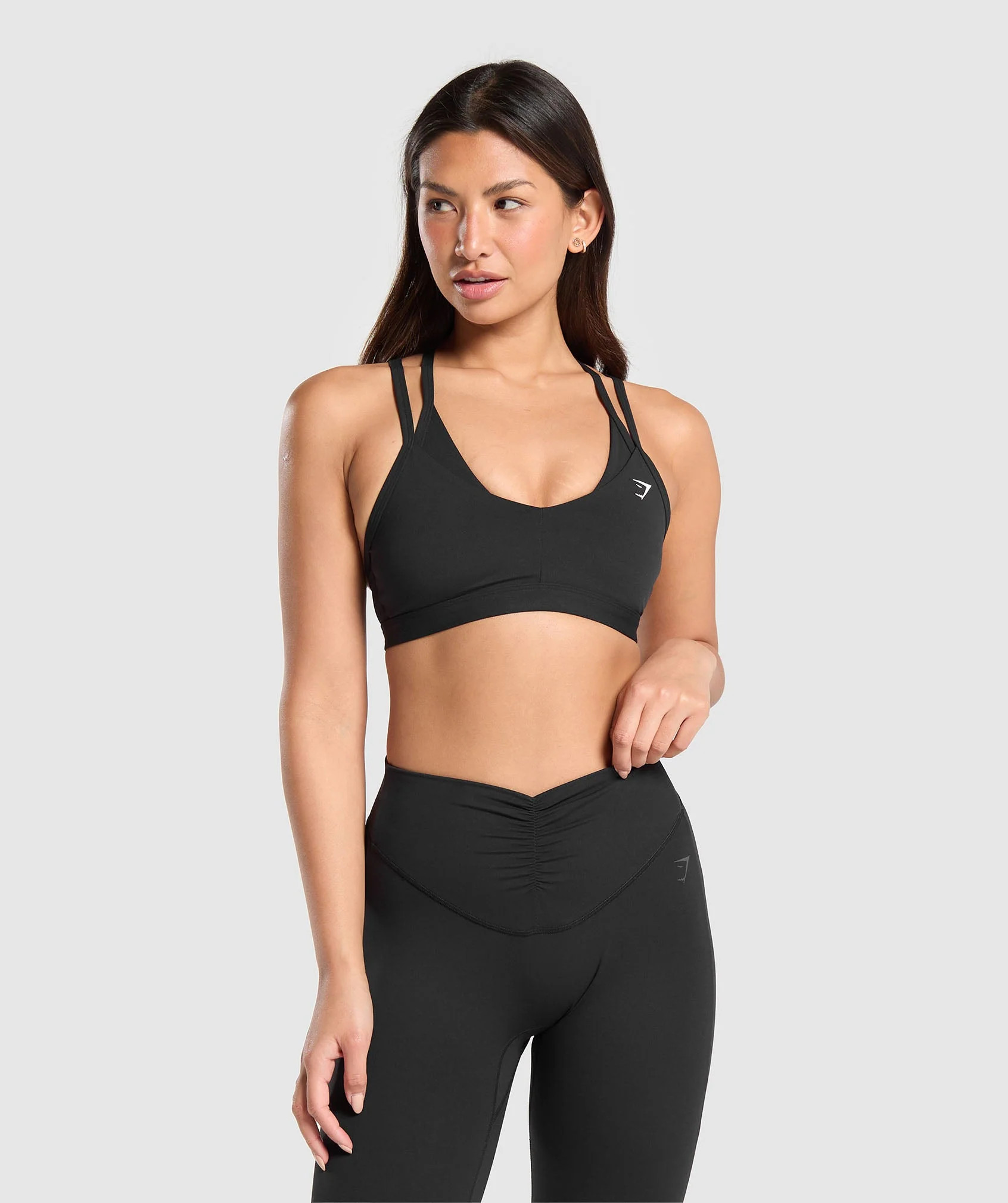 Gymshark Double Up Sports Bra - Black | Gymshark CA