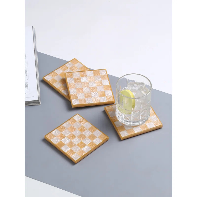 Resin Square 4 Piece Coaster Set | Wayfair North America