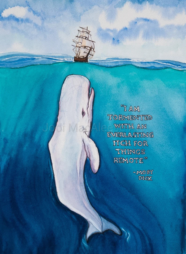 Moby Dick Painting/ Whale Art/ Nautical Art/ Quirky Painting/ | Etsy | Etsy (US)