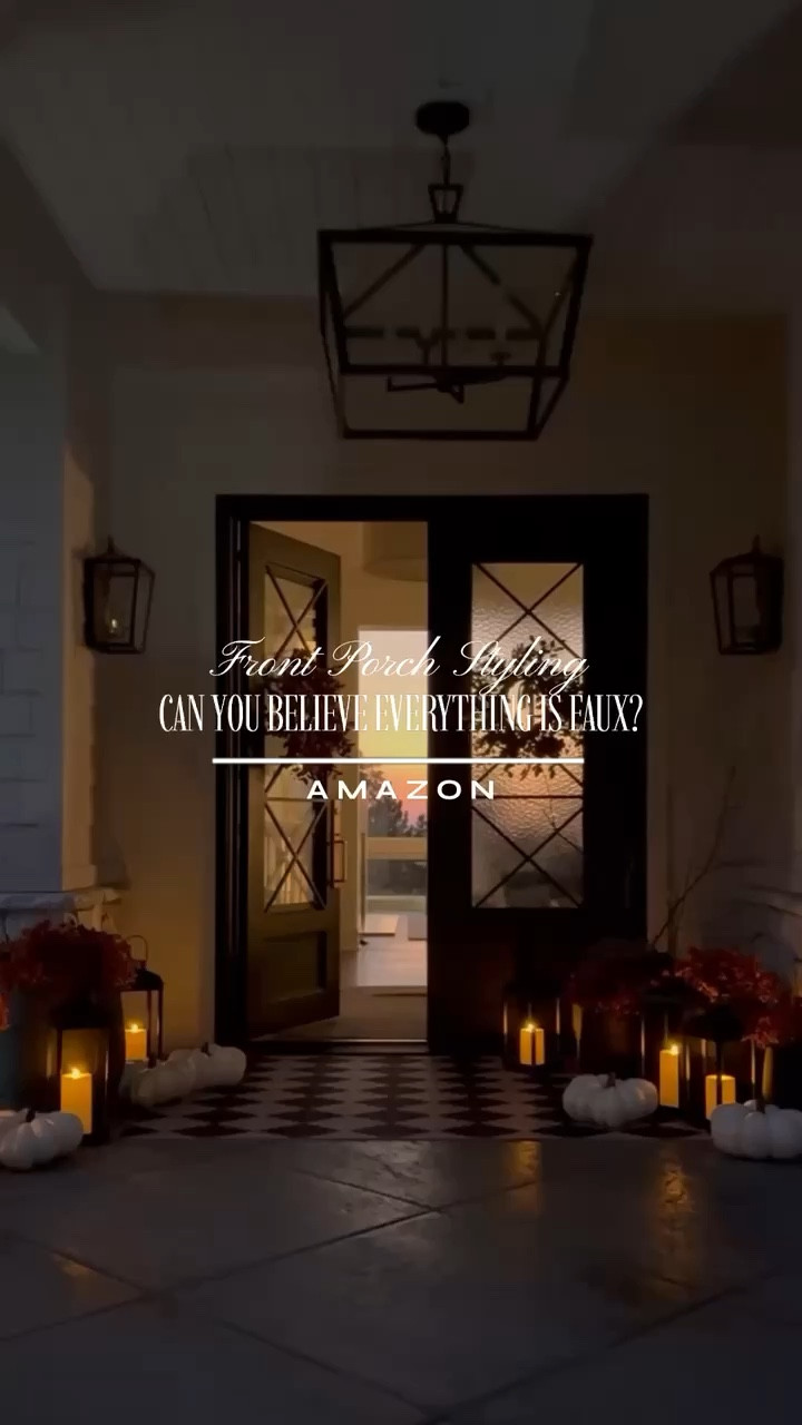 Can you believe everything is FAUX?⁣

This year I decided to add some color to our Fall Front Porch. I love the burgundy and orange accents mixed with my new planters. The lanterns are solar and the faux pumpkins look designer. I used branch off my tree to add height in the largest planter. ⁣
⁣
Now is the perfect time to refresh your home for the holidays!⁣
⁣
#fallporch #amazonporch ⁣

#LTKHome #LTKVideo #LTKSeasonal