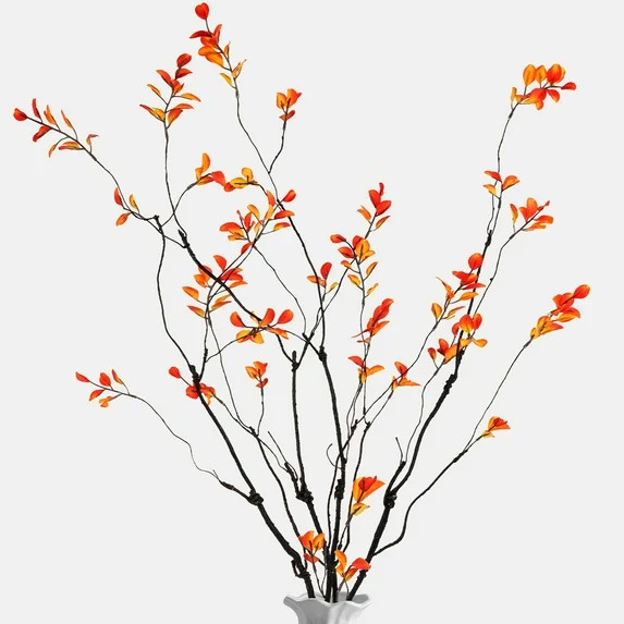 Sanmadrola 4 Pcs Fall Stems Artificial Ficus Branches 38 Inch Faux Eucalyptus Stems Fall Decor Fa... | Walmart (US)