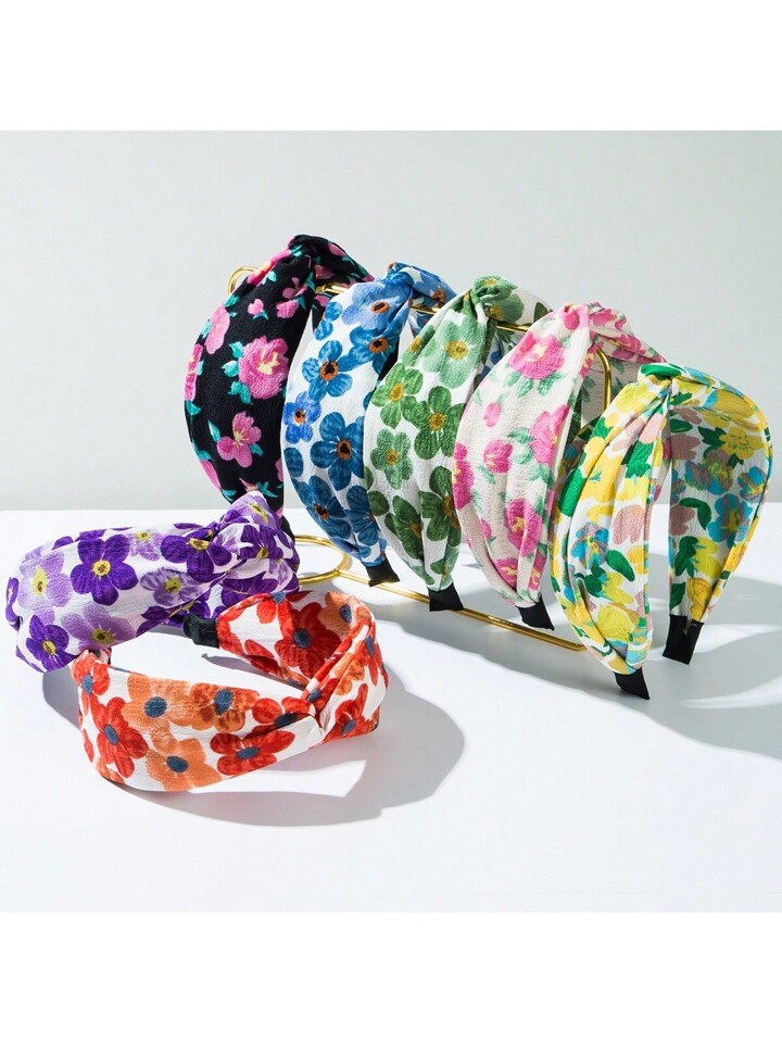 Bohemian Style Flower Headband With Wide Knot Design, Perfect Hair Accessory For Women And Girls ... | SHEIN