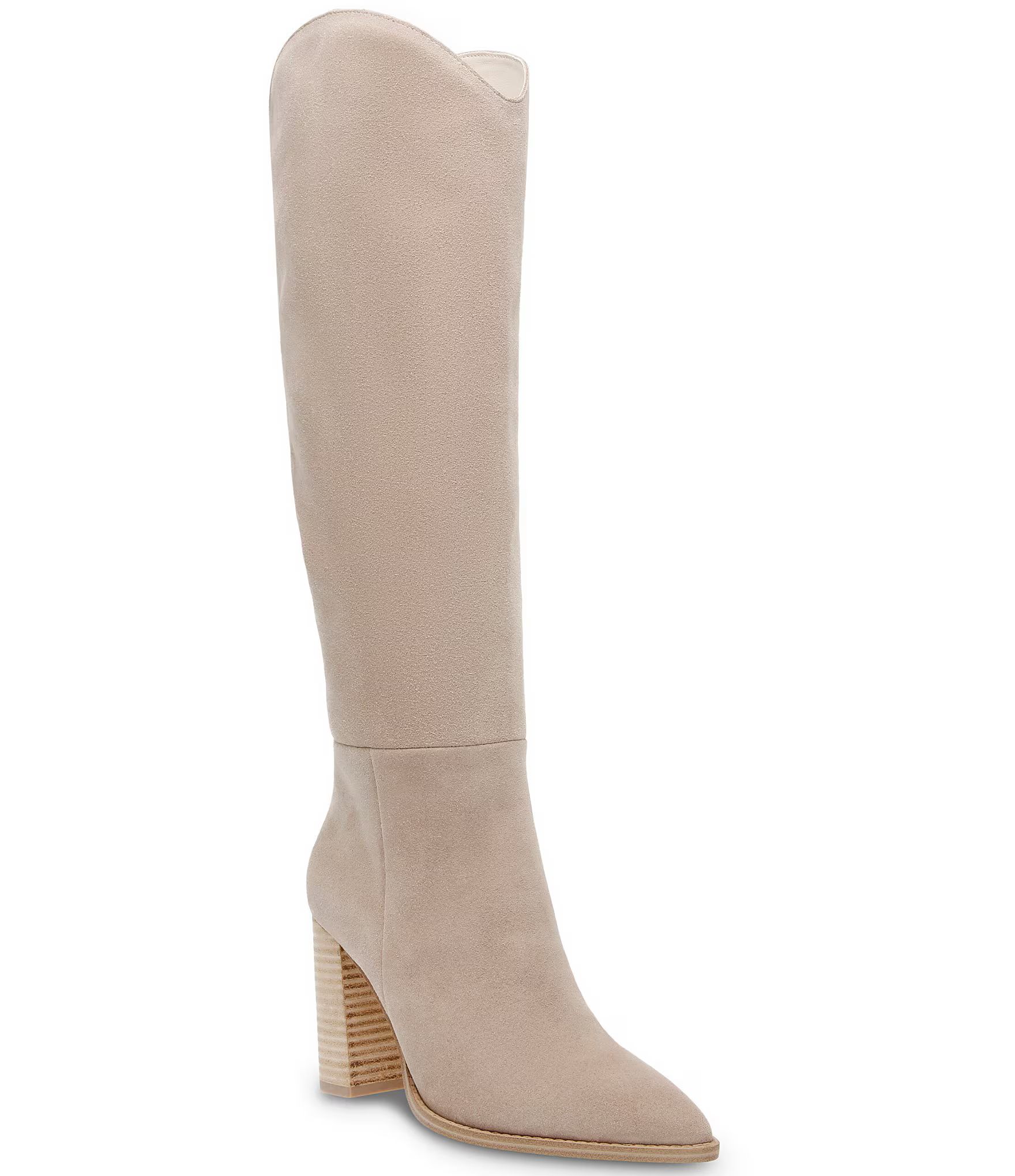 Bixby Suede Western Block Heel Tall Boots | Dillard's
