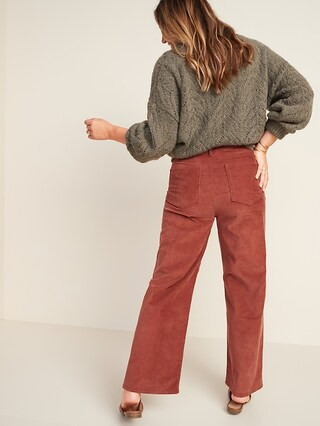 Extra High-Waisted Wide-Leg Corduroy Crop Pants for Women | Old Navy (US)