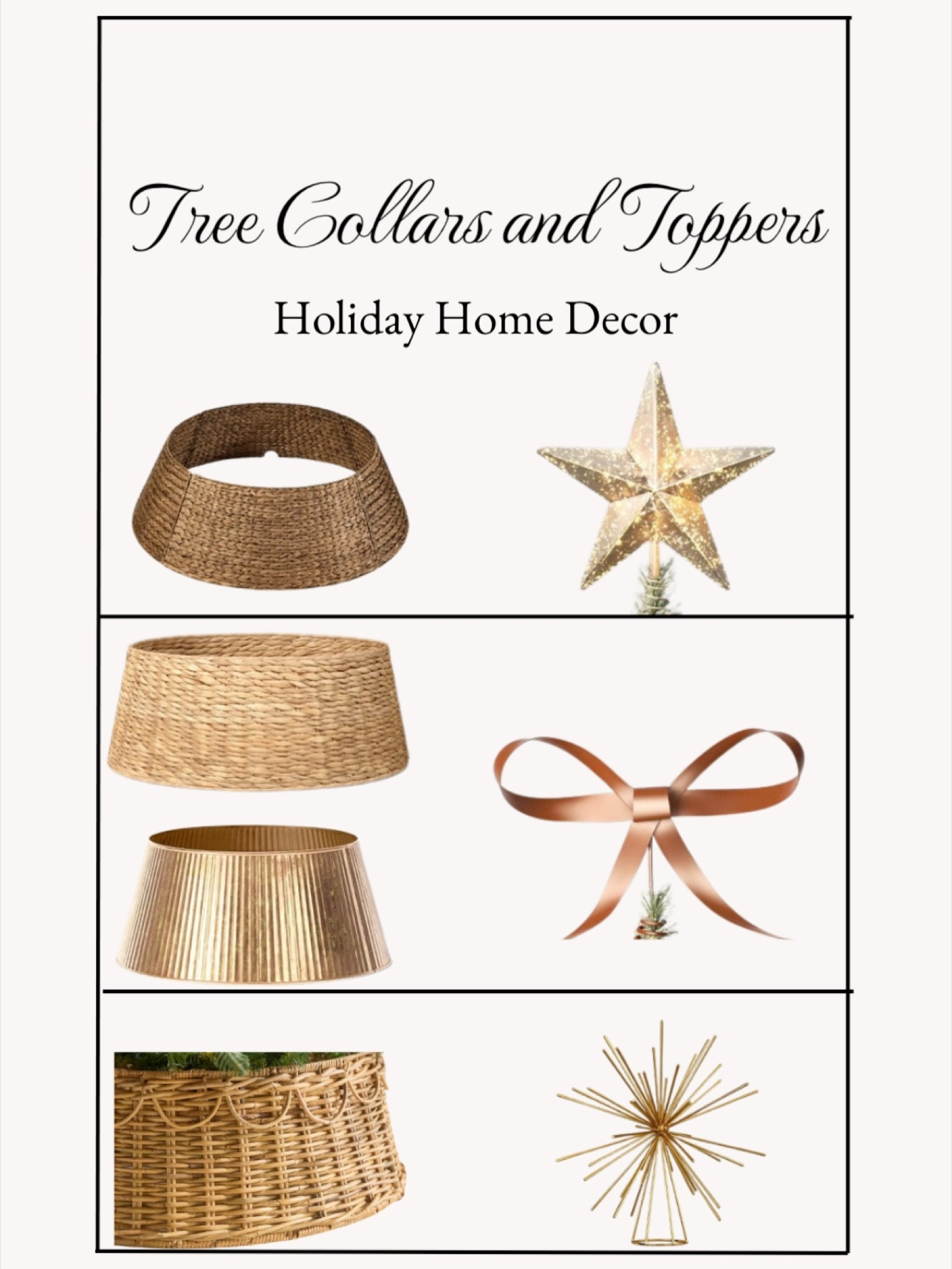 I rounded up my favorite neutral Christmas tree collars and toppers that will look beautiful in any home. I included a variety of price points to choose from for a high end look on an affordable budget. 

#LTKHoliday #LTKSeasonal #LTKSaleAlert