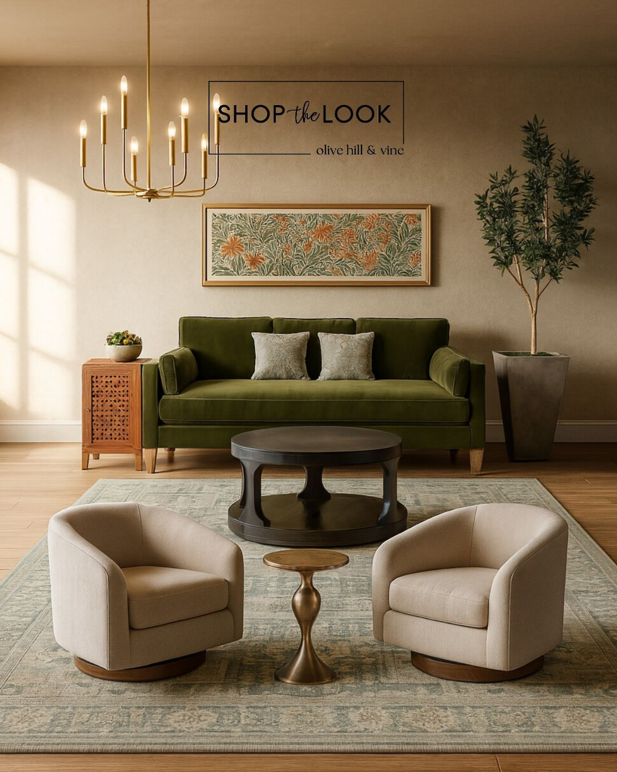 Sleek, stylish, and super comfy – this olive green velvet sofa is the perfect addition to any space. Complete your look with a swivel barrel chair, bold coffee table, and chic end table. Cozy up in style with this curated design. 

 

#LTKHome #LTKStyleTip #LTKFamily