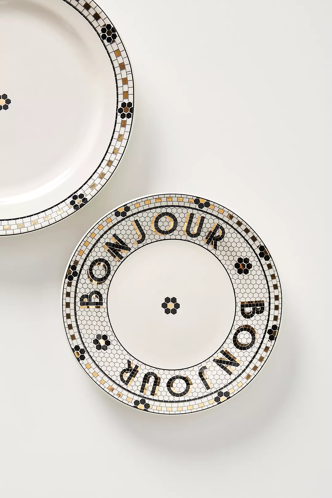 Bistro Tile Stoneware 24k Gold Accent Bread Plates, Set of 4 | Anthropologie (US)