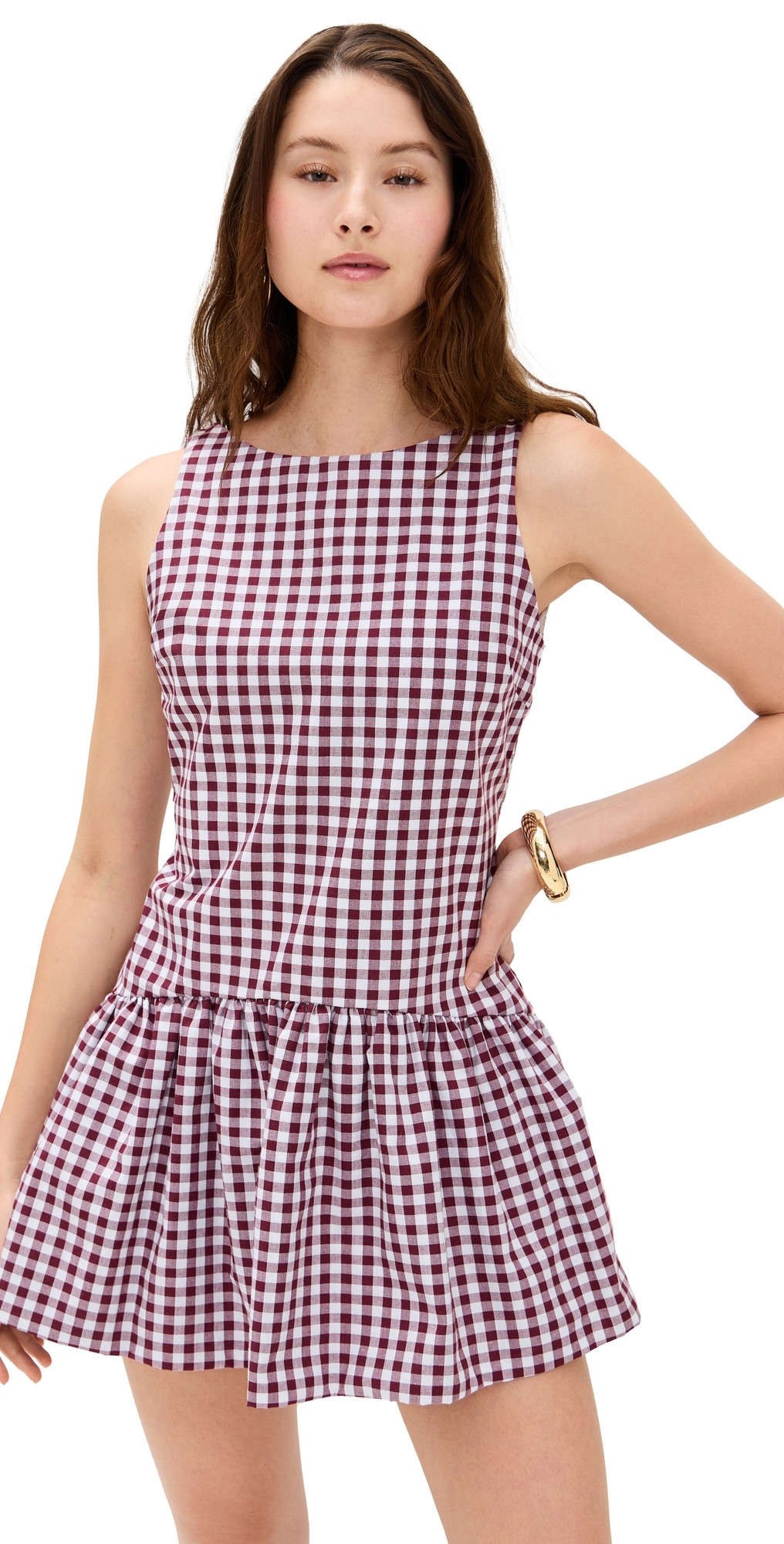 Peixoto Addison Mini Dress Merlot Gingham XS | Shopbop