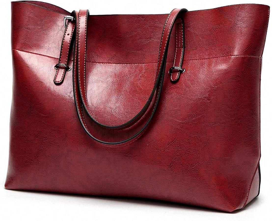 Aileese Womens Soft Leather Handbags Large Capacity Retro Vintage Top-Handle Casual Tote Shoulder... | Amazon (UK)