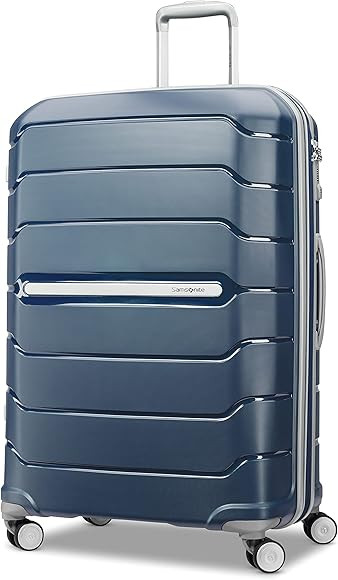Samsonite Freeform Hardside Expandable with Double Spinner Wheels, Checked-Large 28-Inch, Navy | Amazon (US)