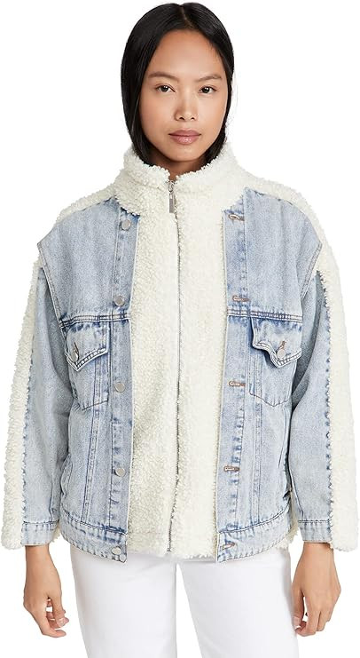 [BLANKNYC] Women's Bear Hug Denim Sherpa Jacket | Amazon (US)