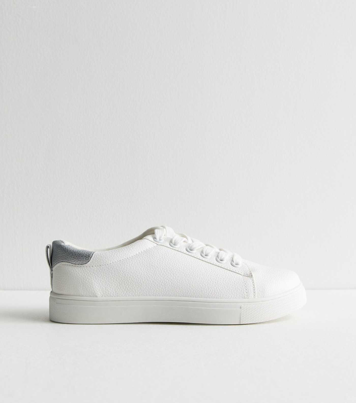 White Leather-Look Trainers | New Look | New Look (UK)