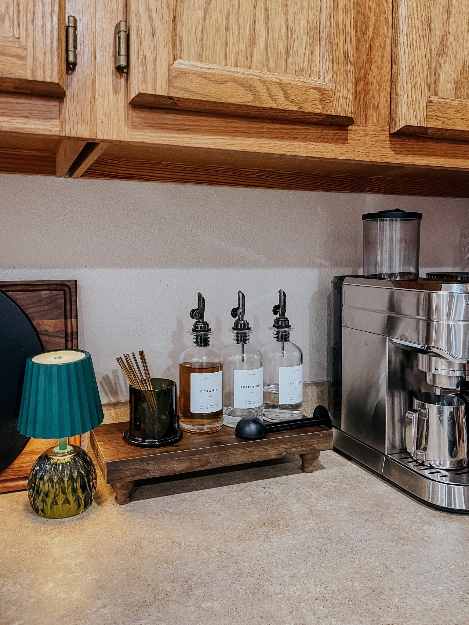Coffee station organization - I reorganized my coffee syrups Ont this wooden riser and love how neat it looks!

#LTKmorningroutine #LTKHome #LTKmomlife
