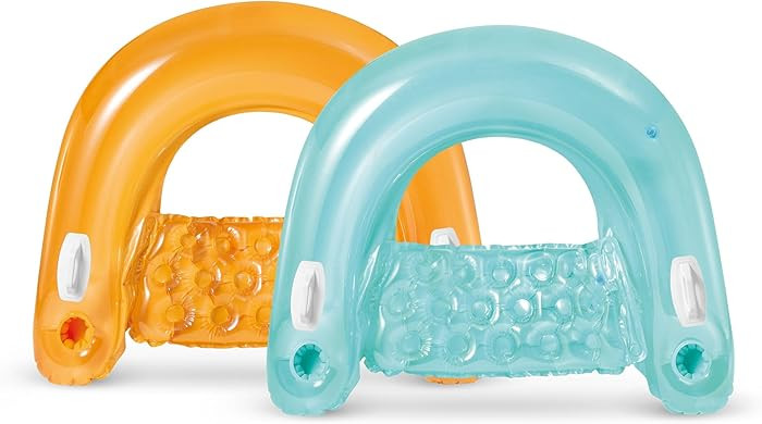 Intex 58859EP Sit 'N Float Inflatable Pool Float: Pool Lounge with Built-in Cup Holders – Heavy... | Amazon (US)