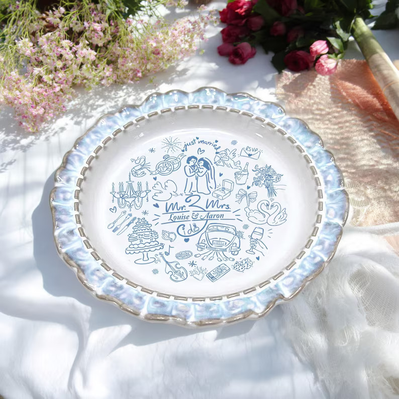 Customized Ceramic Wedding Plates, Wedding Tableware Gifts, Wedding Gifts for Newlyweds, New Home... | Etsy (US)