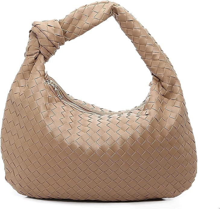 Coutgo Womens Fashion Woven Bag Faux Leather Shoulder Bag Lady Crossbody Hobo Knotted Casual Hand... | Amazon (US)