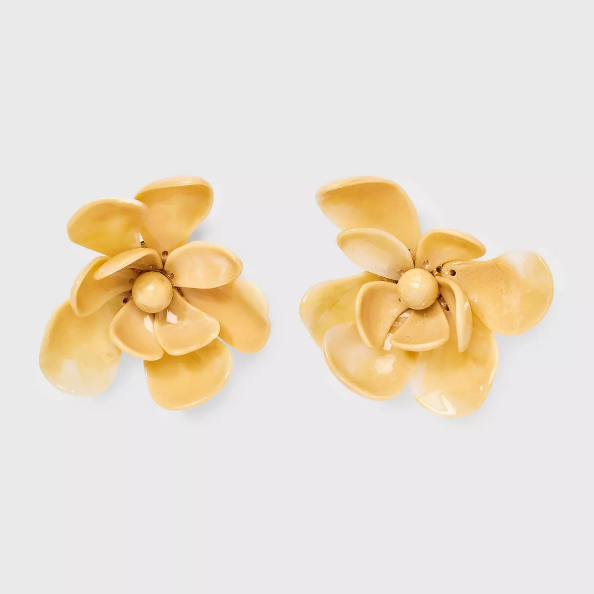 Flower Center Post Earrings - A New Day™ Tan | Target
