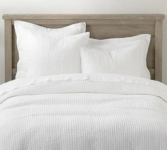 Solid White Cotton Kantha Quilt Hand Stitched Plain White | Etsy Canada | Etsy (CAD)