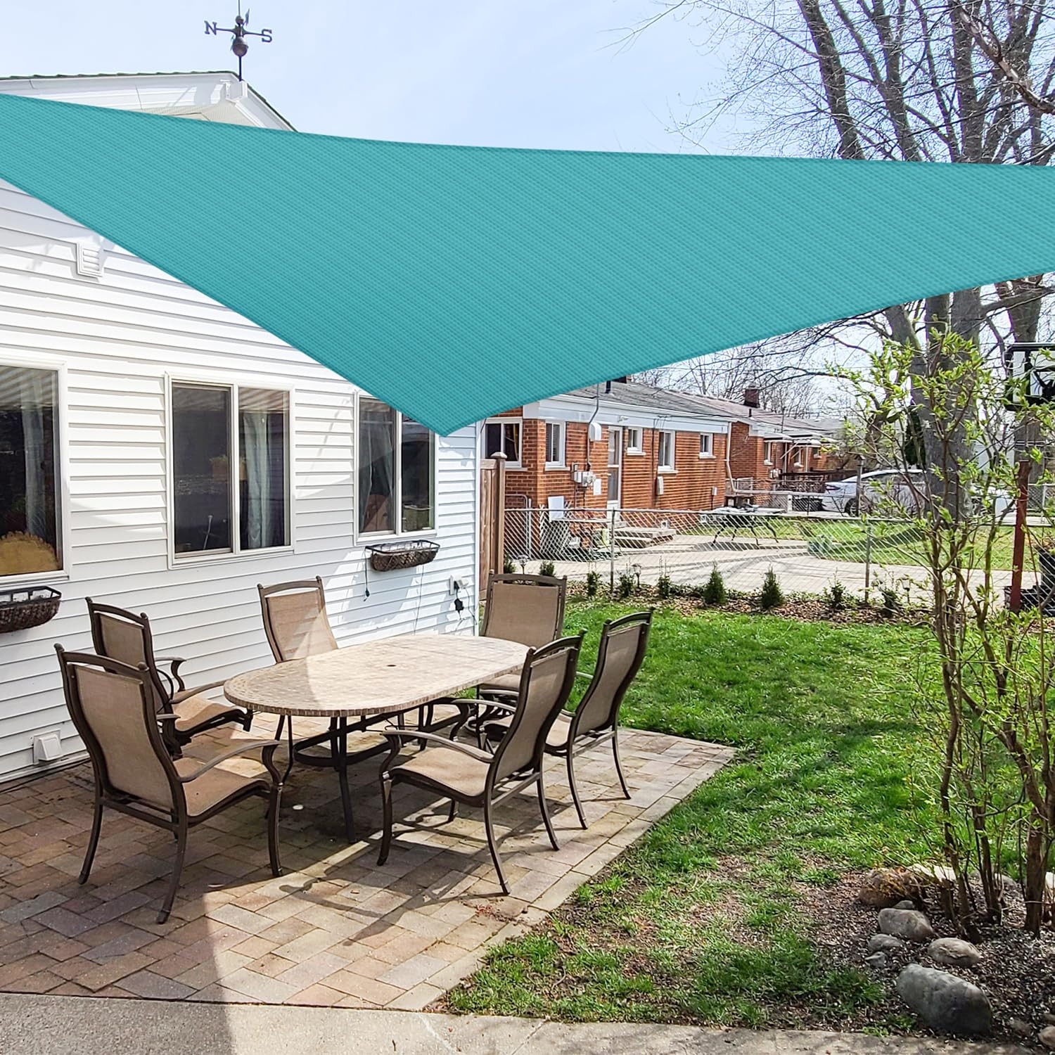 17' x 17' x 17' Sun Shade Sail Triangle Outdoor Canopy Cover UV Block for Backyard Porch Pergola ... | Amazon (US)