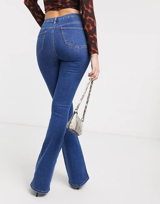 ASOS DESIGN 'Sculpt me' bell flare jeans in indigo wash | ASOS US