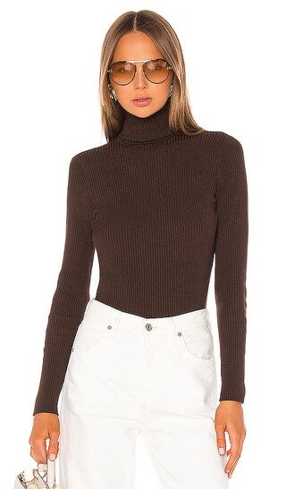 525 america Rib Turtle Neck in Chocolate from Revolve.com | Revolve Clothing (Global)