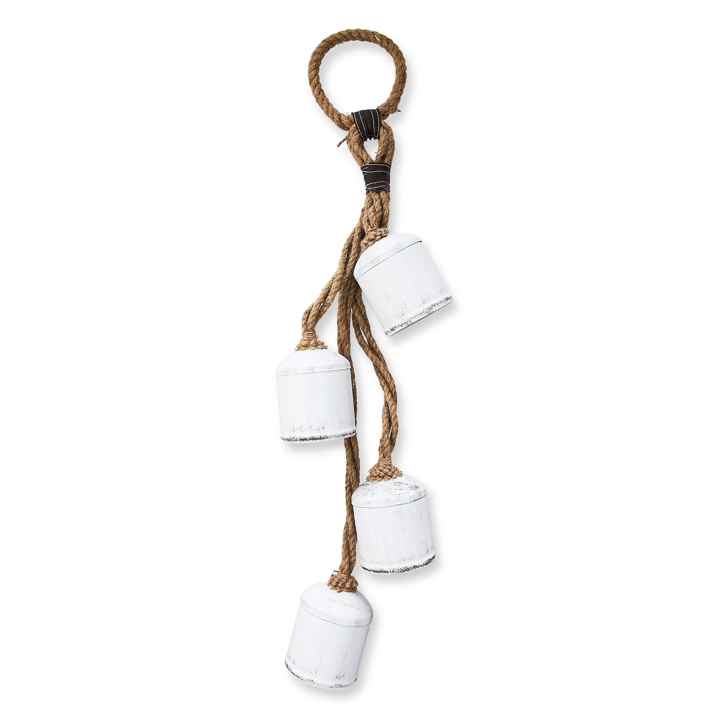 4 Count Metal Hanging Bells Christmas Decoration, White Finish, 28.75 in, by Holiday Time | Walmart (US)