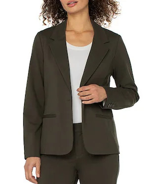Liverpool Los Angeles Stretch Ponte Notch Lapel Fitted Blazer | Dillard's | Dillard's