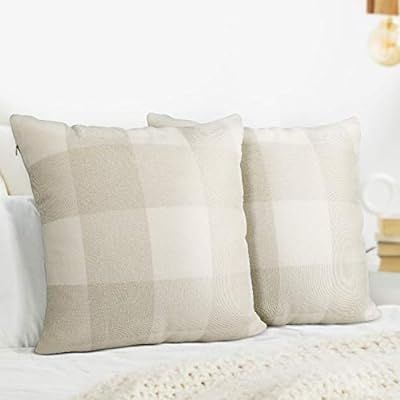 Leafbay Buffalo Check Throw Pillow Covers – Set of 2 Farmhouse Decorative Pillowcases for Home ... | Amazon (US)