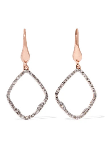 Monica Vinader - Riva Rose Gold Vermeil Diamond Earrings - one size | NET-A-PORTER (UK & EU)