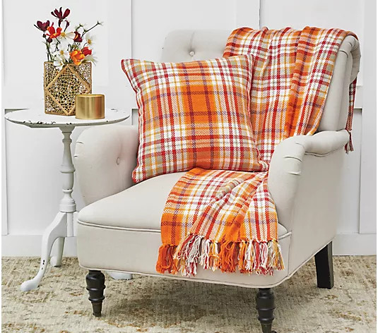 Briar Plaid 50" x 60" Throw Blanket by Valerie - QVC.com | QVC