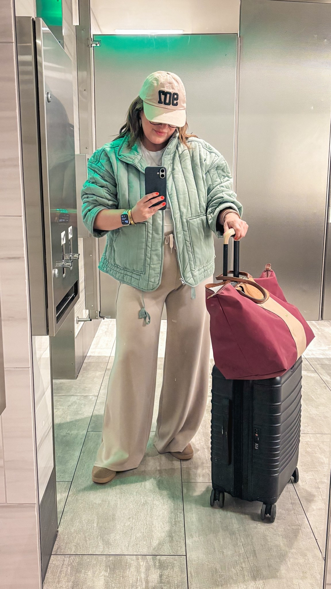 Today’s travel ‘fit:
GAP jacket (XL)
Abercrombie tee (M)
Spanx AirEssentials wide leg pants (XL)
Adidas
Beis luggage

#LTKMidsize #LTKTravel #LTKOver40
