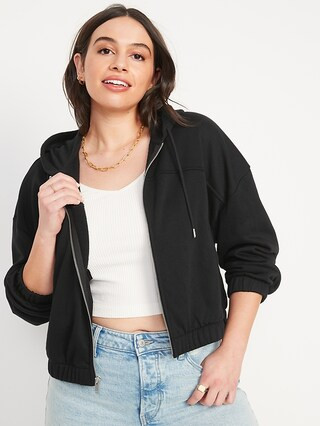 Long-Sleeve Vintage Cropped Hoodie for Women | Old Navy (US)