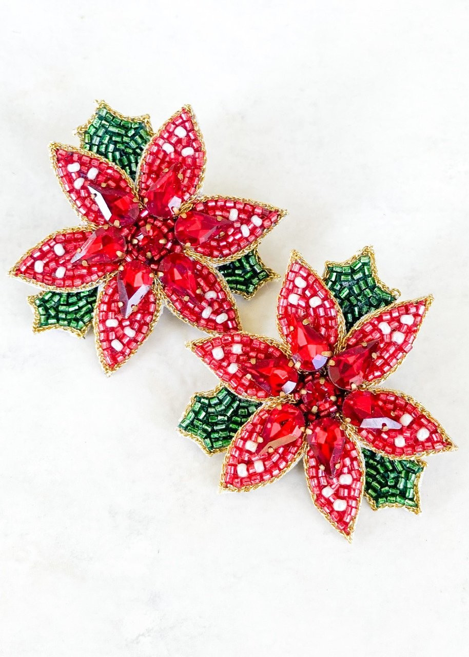 Poinsettia Earrings | Dos Femmes, LLC
