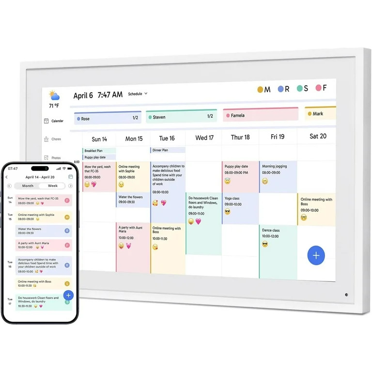 EKASN 10.1" Digital Calendar Chore Chart, 1080P FHD Interactive Touchscreen, Smart Family Planner... | Walmart (US)