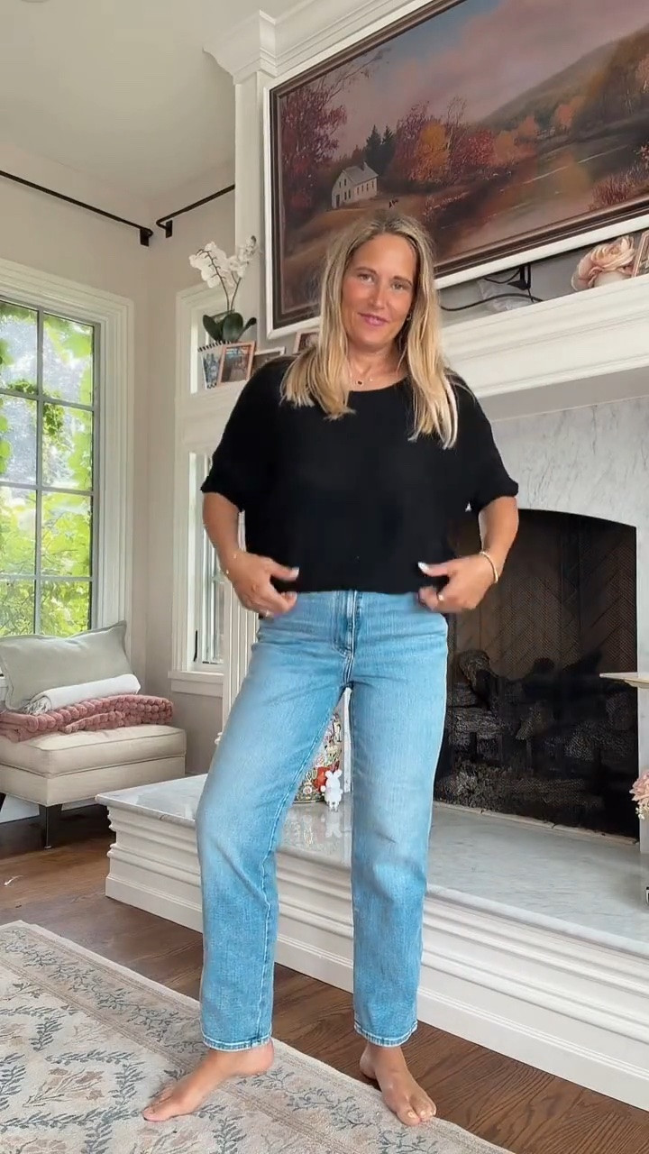 These straight leg jeans are such a great find for a roomier fit through the thighs. I sized up for a little extra room, and they fit just the way I wanted. A great pair to have on hand for everyday outfits.

#LTKOver40 #LTKSeasonal #LTKMidsize