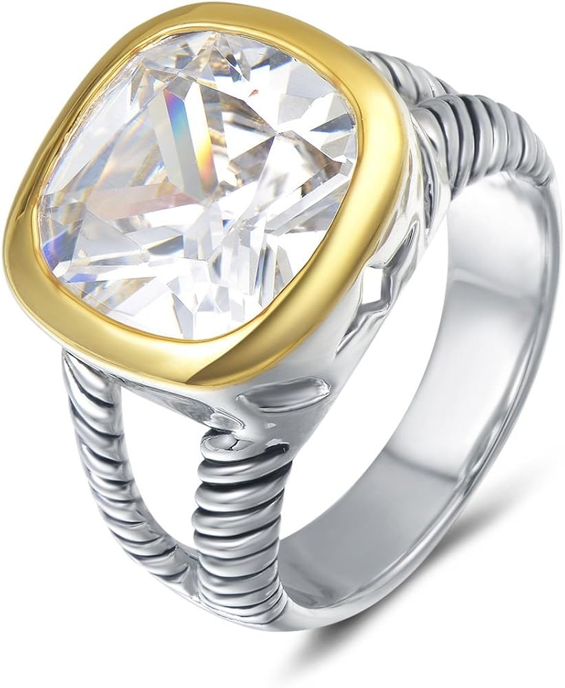 UNY Ring Twisted Cable Wire Designer Inspired Fashion Brand David Vintage Love Antique Women Jewelry | Amazon (US)