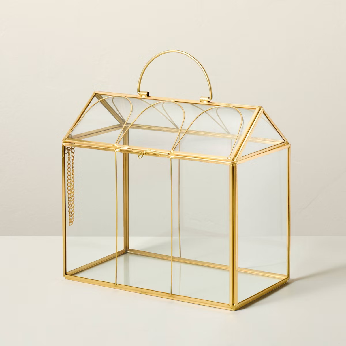 Large Scalloped Brass Decorative Glass Greenhouse - Hearth & Hand™ with Magnolia | Target