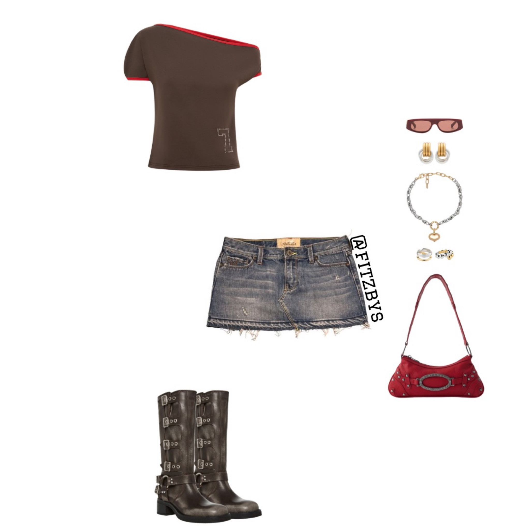 Cute summer outfit off shoulder+ mini skirt 

With jean top, brown and red red off shoulder top, brown and red summer top, cute top, denim mini, skirt outfit, , mini skirt  outfit, riding boots , buckle boots, brown boots , red sunglasses, red shoulder bag, gold jewelry, summer clothes, summer outfits, vacation outfit, concert outfit, outfit idea, style tip, spring outfit. Cute top, jorts, cute mini skirt outfit, Trendy outfit, 2024 outfit ideas, cute, brown outfit, summer outfit. 

#virtualstylist #outfitideas #outfitinspo #trendyoutfits # fashion #cuteoutfit #summeroutfit #boots #miniskirt #offshouldertop  #summerclothes #summerstyle #cutesummeroutfit 
#brownoutfit 


#LTKshoes #LTKsummer #LTKstyletip