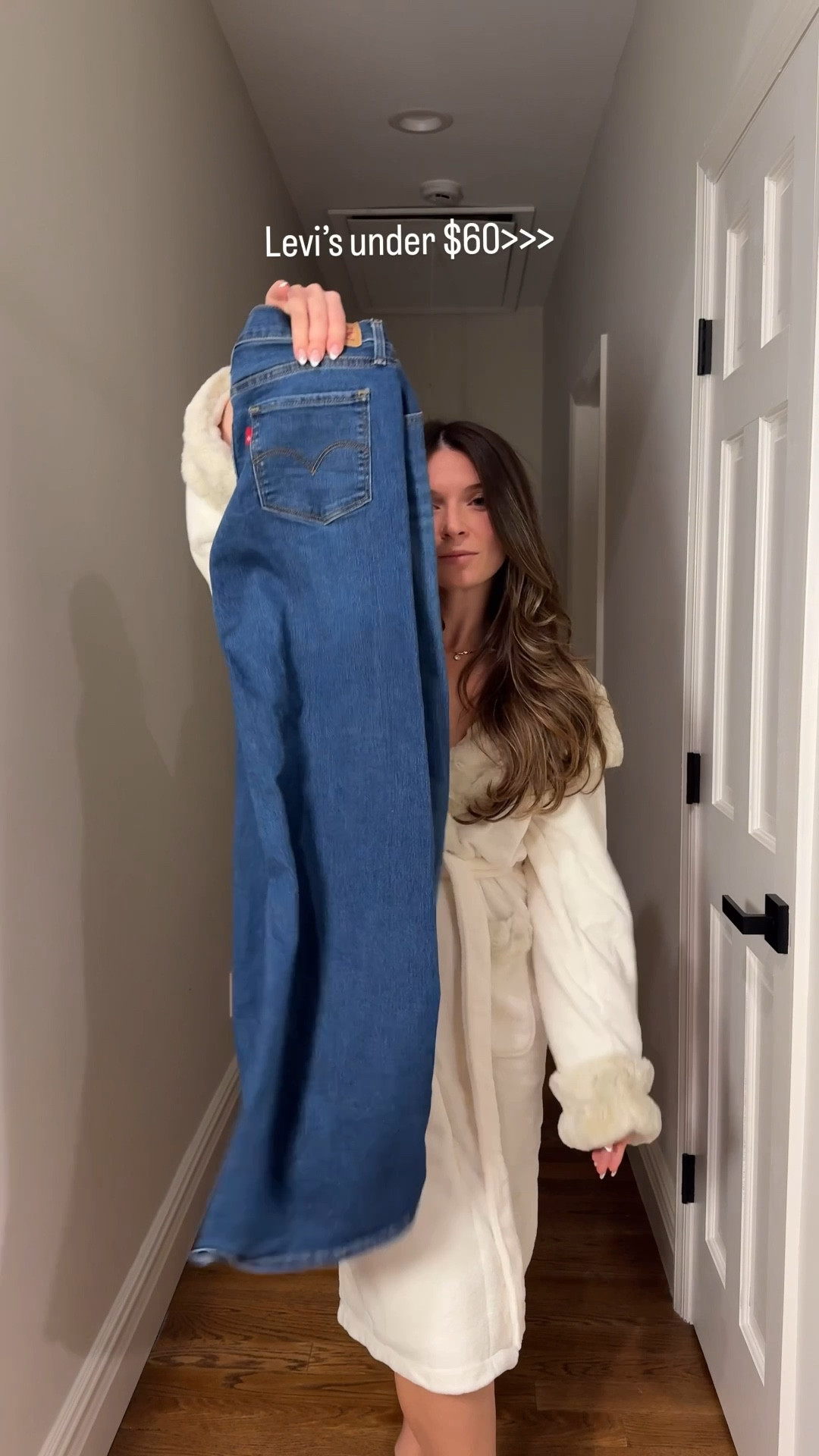 One of my favorite Levi’s. Hug in all the right places. Under $60. 

Abercrombie sweater is on sale too. 
Linked exact robe from pottery barn!

#LTKSaleAlert #LTKootd #LTKgrwm